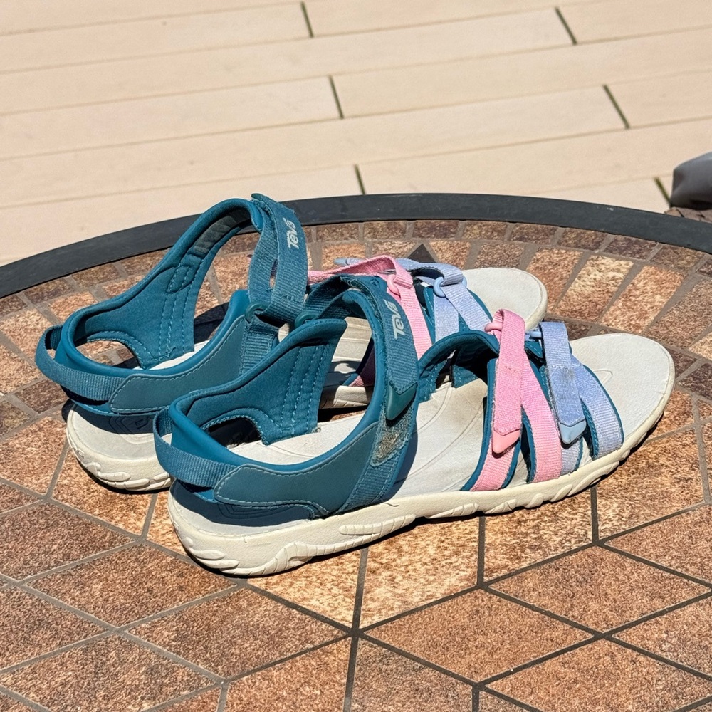 Teva Tirra Hiking Sandals Blue Pink Purple Gray Womens 7.5 UK 5.5 EU 38.5 - Picture 3 of 3